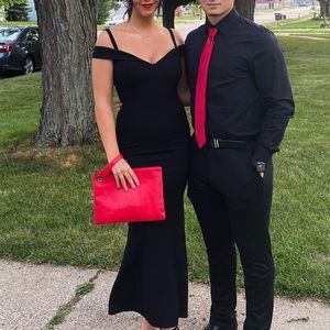 S Black Maxi Bodycon Mermaid Dress with Padding